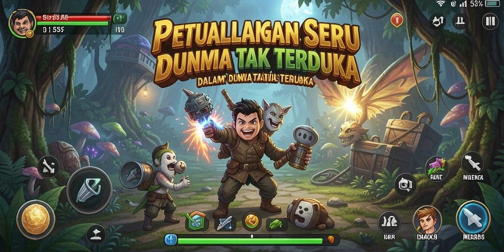 Screenshot gameplay petualangan seru di 555F.