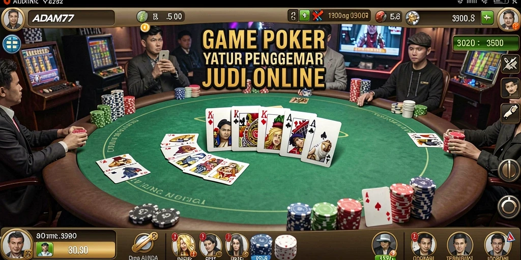 Tampilan gameplay seru dari permainan Poker ADAM77.