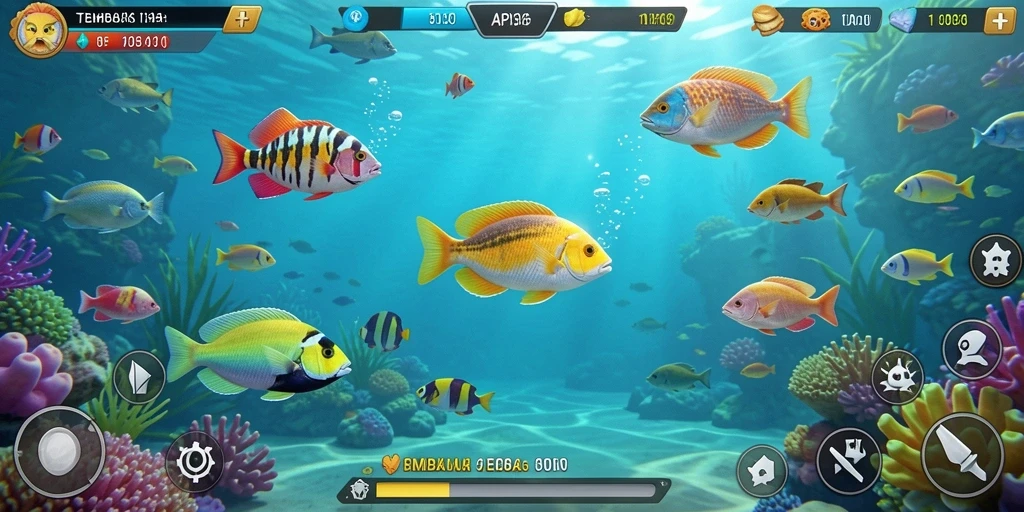 Tampilan gameplay seru dalam API36 saat berburu ikan.