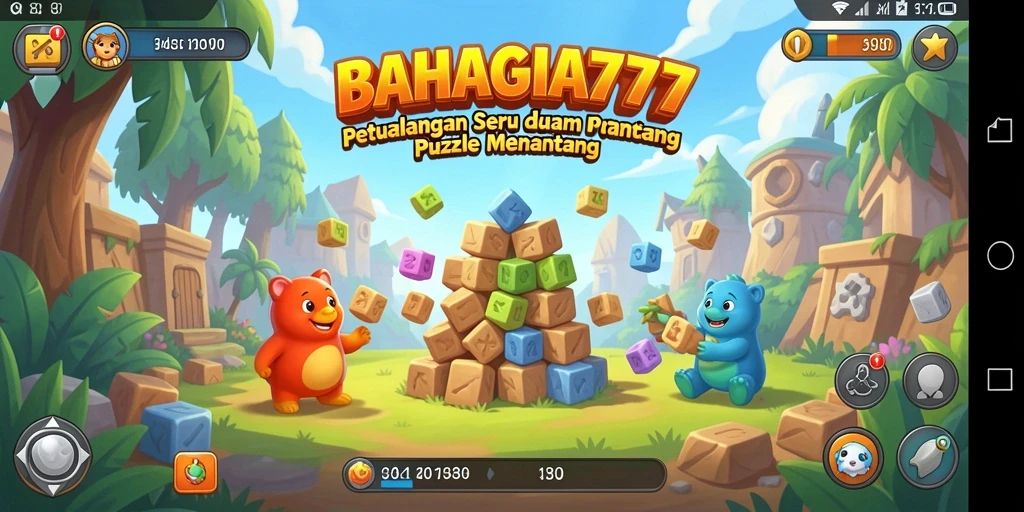 Tangkapan layar BAHAGIA777 menampilkan gameplay Puzzle yang penuh warna.