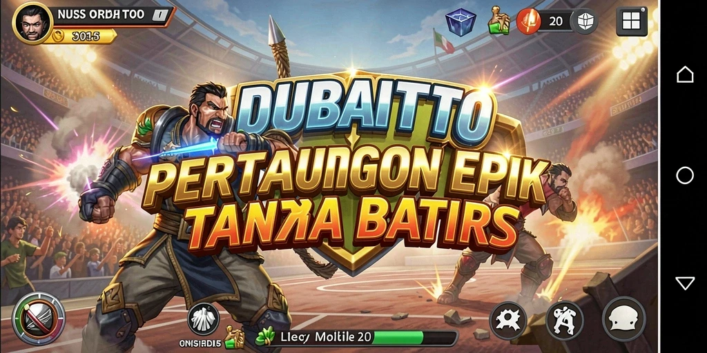 Screenshot menampilkan aksi pertarungan intens di DUBAITOTO.