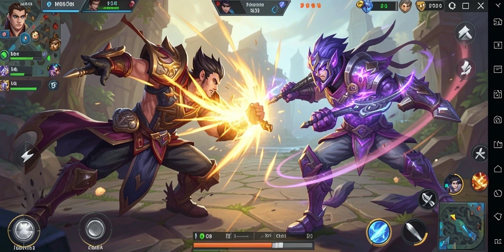 Screenshot gameplay F08 dengan pertarungan seru antara tim.
