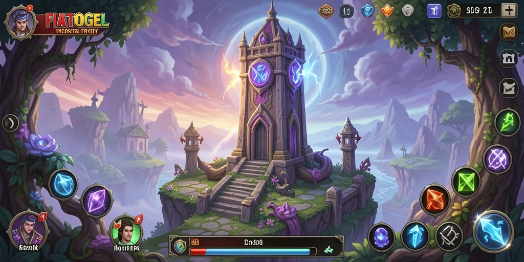 Screenshot gameplay <strong>FIATOGEL</strong> yang menampilkan menara dan musuh dalam aksi Tower Defense.