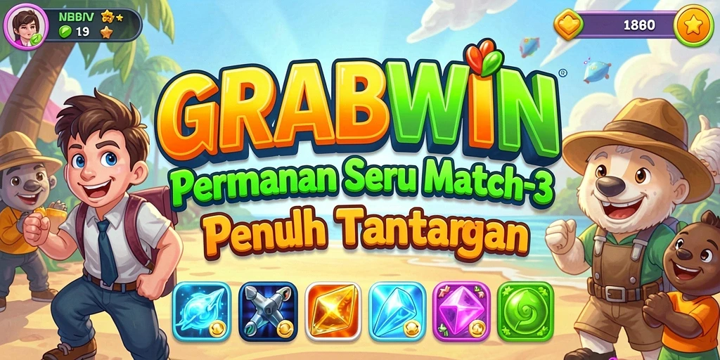 Tampilan gameplay seru dan penuh warna dari GRABWIN.