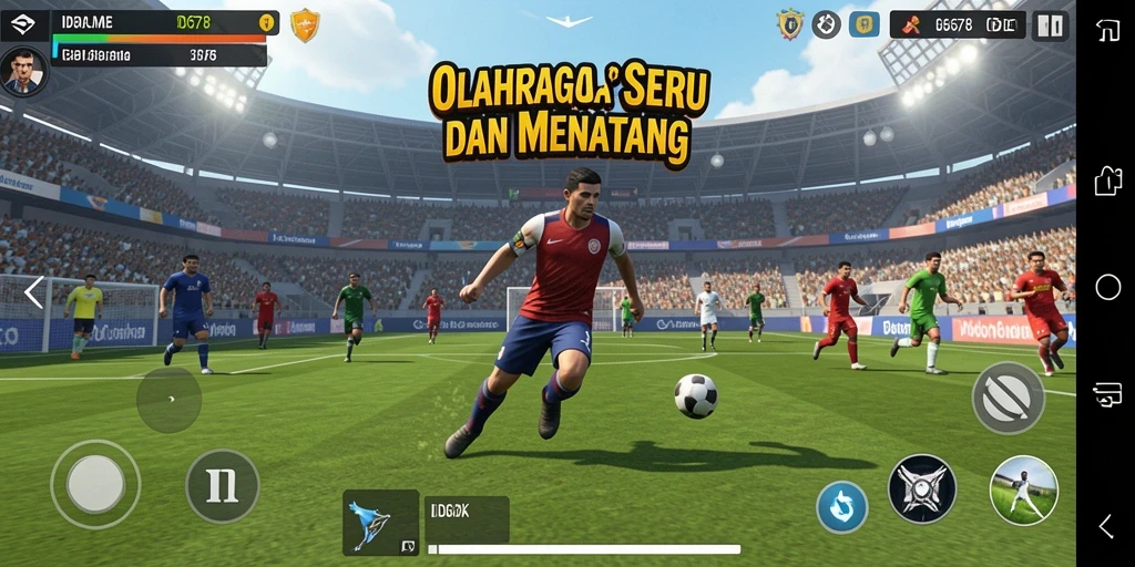 Screenshot utama ID678 menampilkan aksi seru dalam game olahraga.