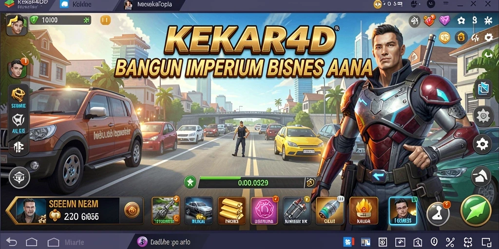 Tampilan gameplay KEKAR4D menampilkan pengelolaan bisnis yang strategis dan menarik.