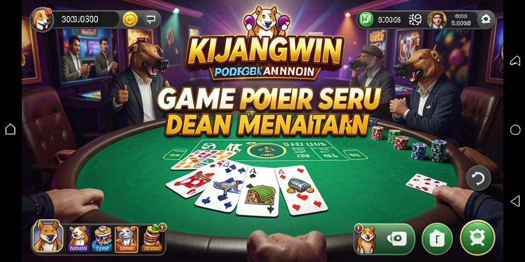 Tangkapan layar gameplay KIJANGWIN dengan suasana poker yang seru.