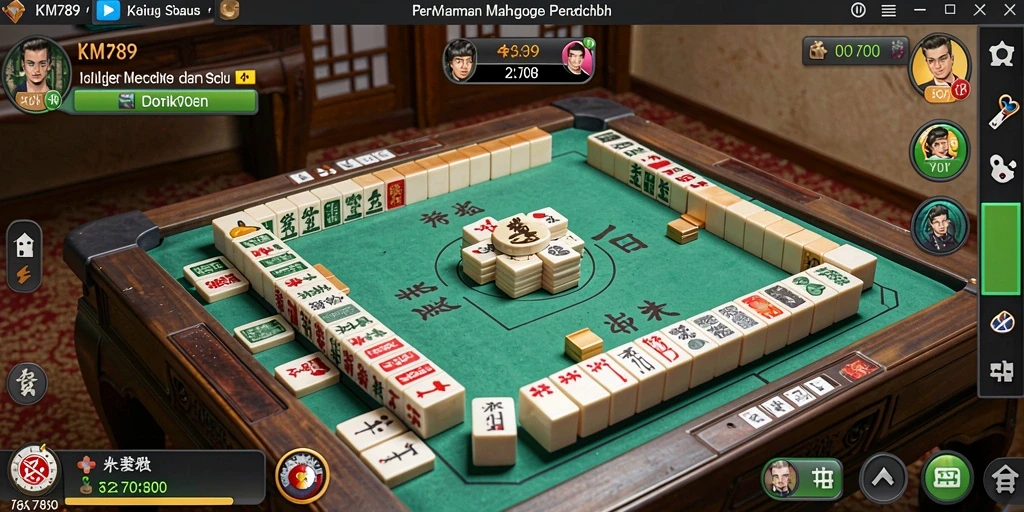 Tampilan gameplay Mahjong yang seru dan interaktif.