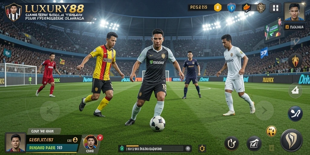 Tampilan gameplay sepak bola yang menegangkan di LUXURY88.