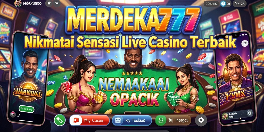 Tampilan gameplay mendebarkan dari <strong>MERDEKA777</strong> yang menampilkan dealer live.
