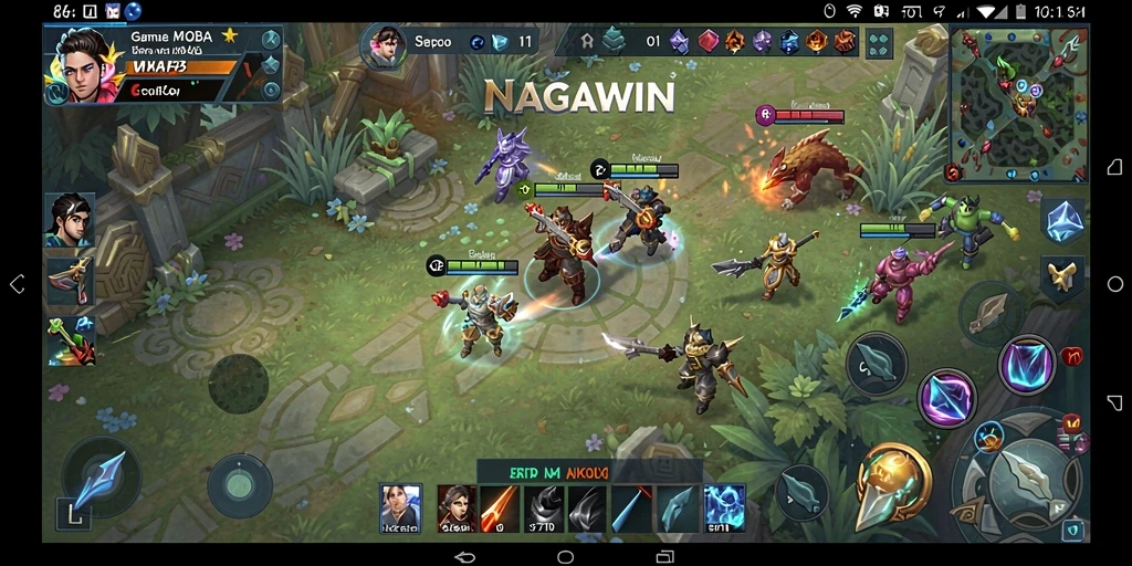 Tampilan gameplay seru dan strategi dalam NAGAWIN.