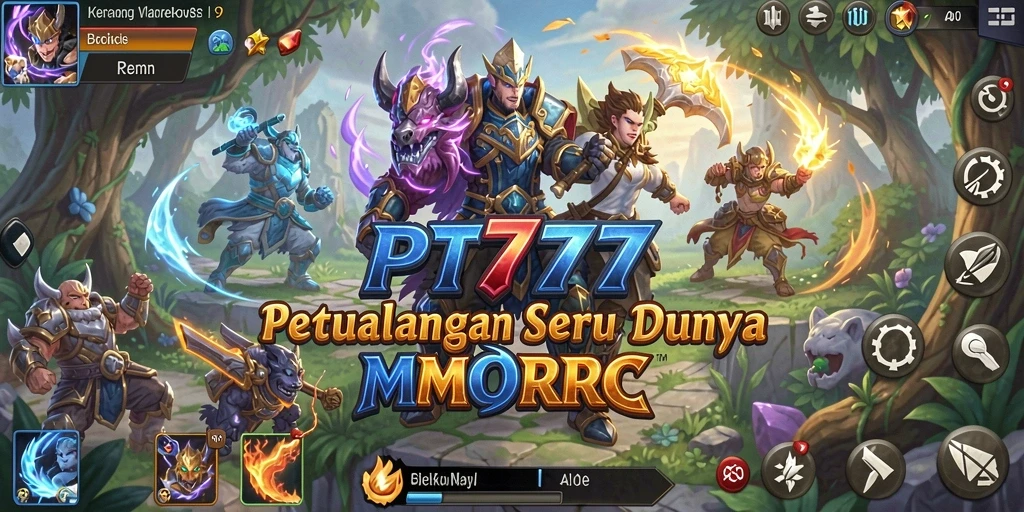 Screenshot menunjukkan aksi seru dalam pertarungan MMORPG PT777.