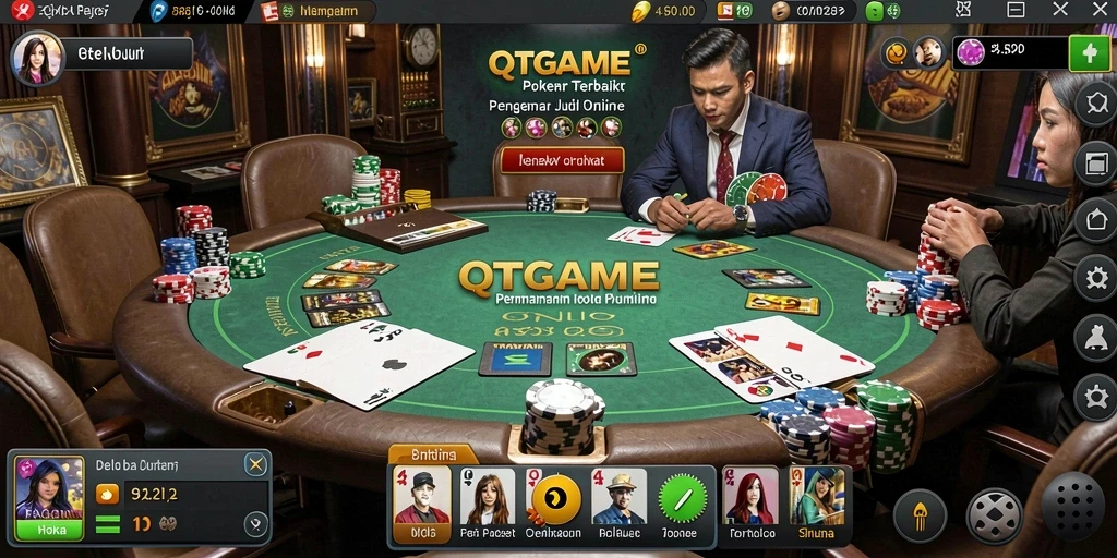 Tampilan menarik saat bermain Poker di QTGAME.