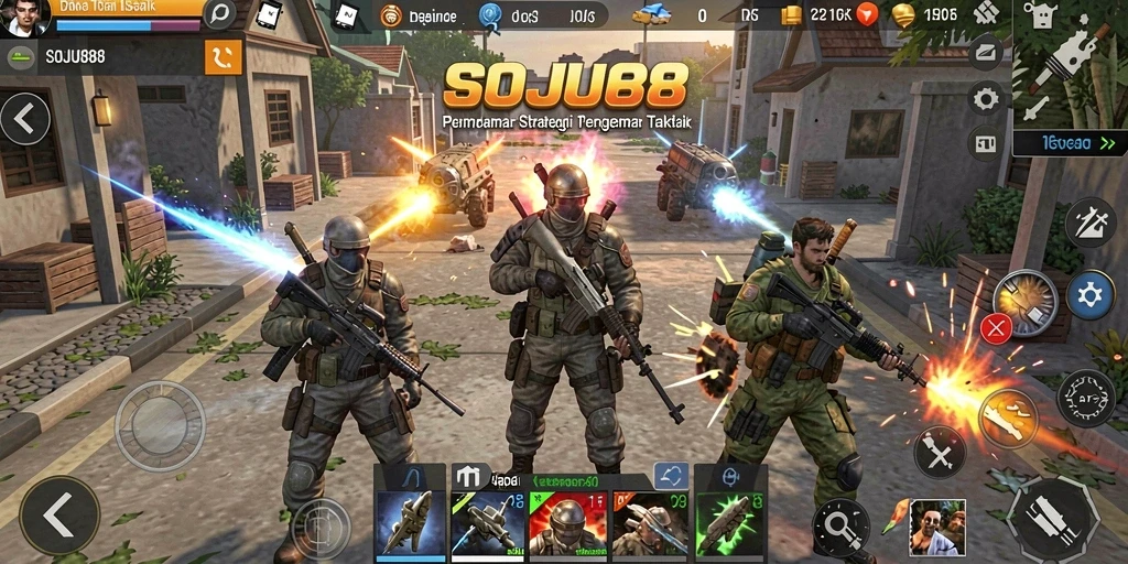Tangkapan layar utama SOJU88 menampilkan aksi gameplay strategi yang mendebarkan.
