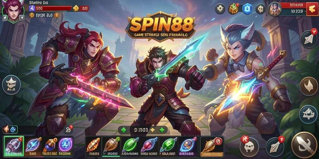 Tampilan gameplay menarik dari SPIN88 yang menampilkan strategi dalam bertempur.