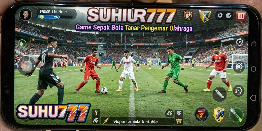 Screenshot gameplay SUHU777 menampilkan aksi seru pertandingan sepak bola.