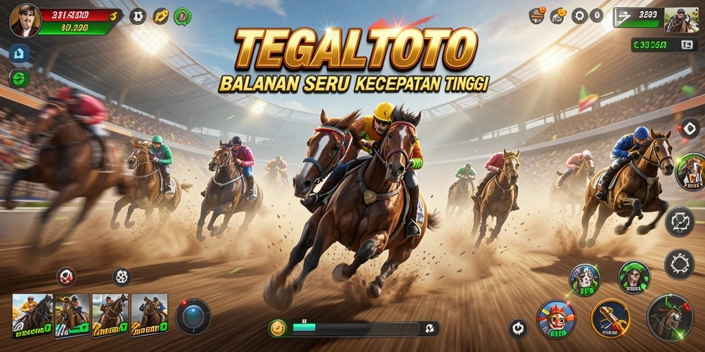 Tampilan gameplay balapan yang mendebarkan di TEGALTOTO.