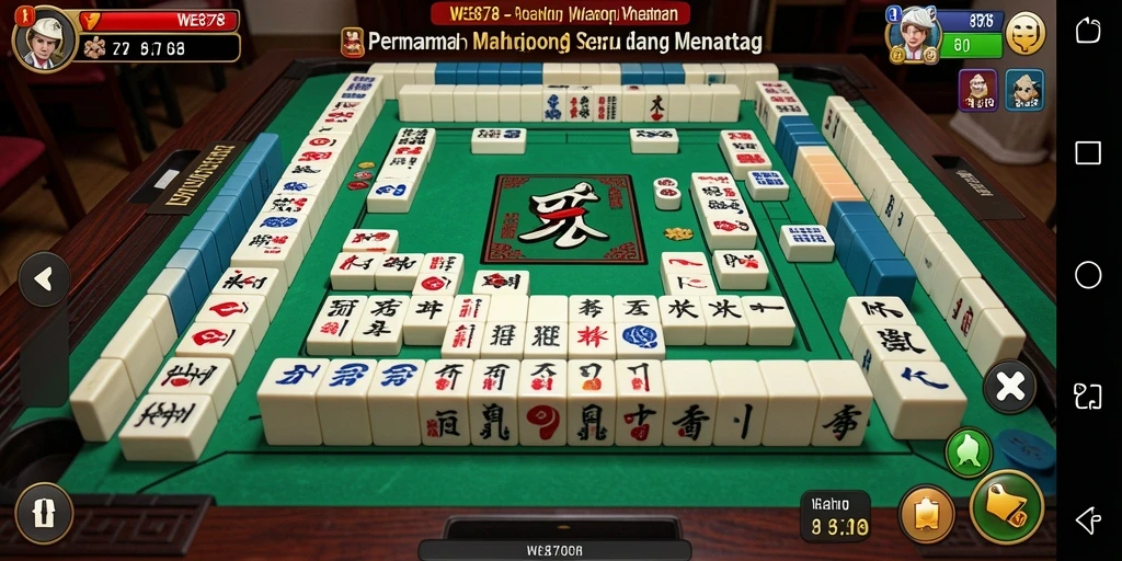Tangkapan layar WE878 menampilkan suasana permainan Mahjong yang mendebarkan.