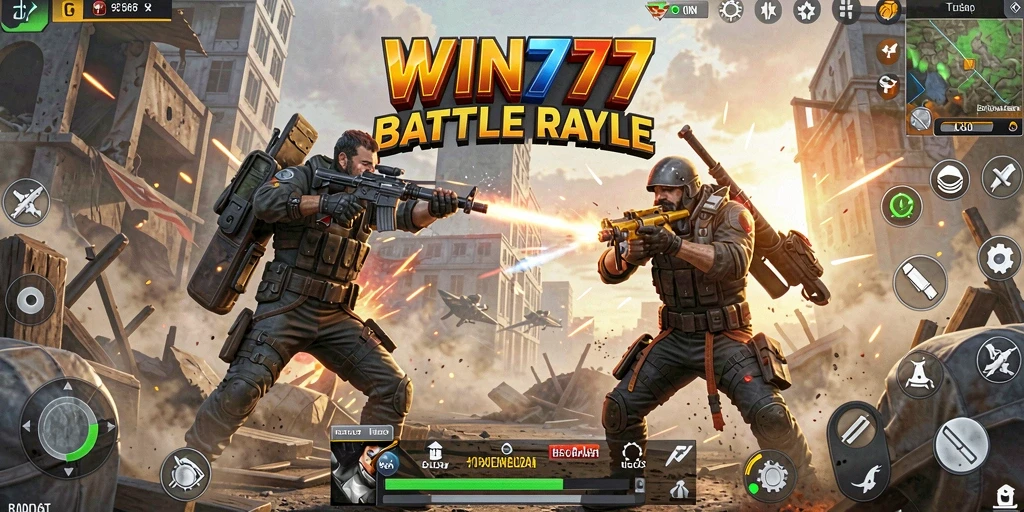 Gameplay seru dalam pertempuran Battle Royale yang mendebarkan.